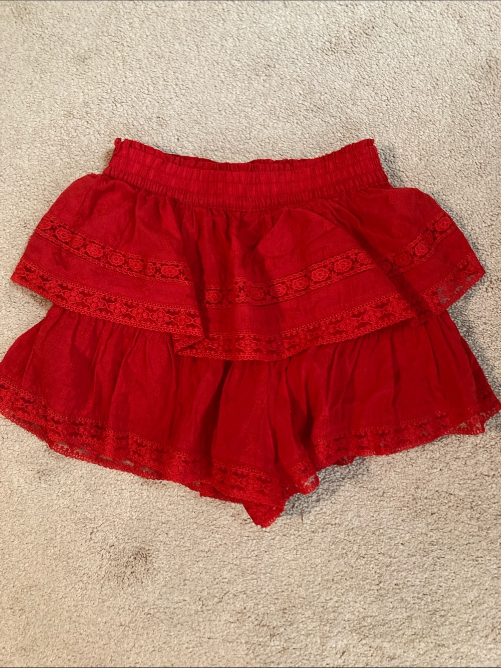 Altar'd State Bright Red Elastic Waist Skort